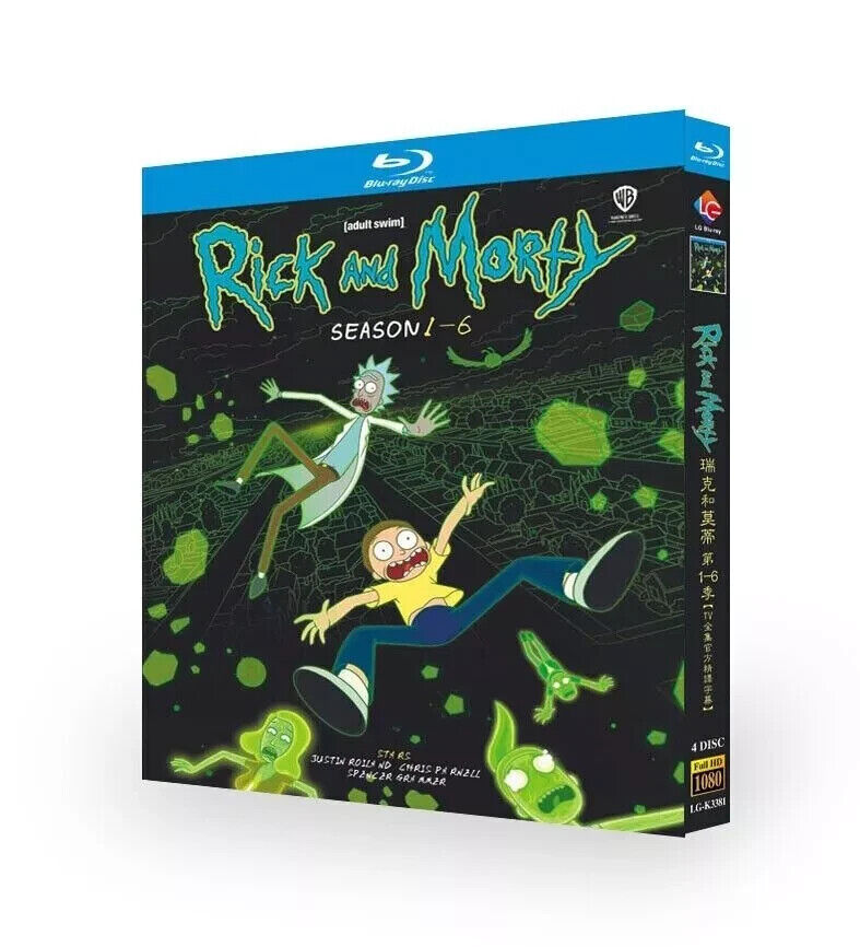 Rick and Morty Season 1-6 4-Disc All RegionPlay 1080P Seal Box NEW Blu-ray