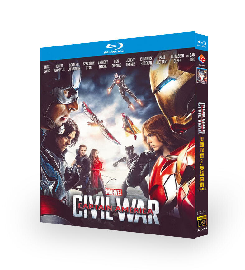 Captain America Civil War‎ (2016): 1-Disc All RegionPlay 1080P Seal Box NEW Blu-ray