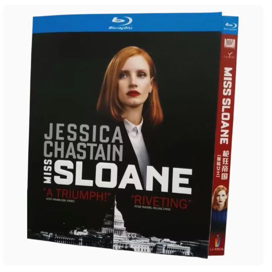 Miss Sloane (2016) 1-Disc All RegionPlay 1080P Seal Box NEW Blu-ray