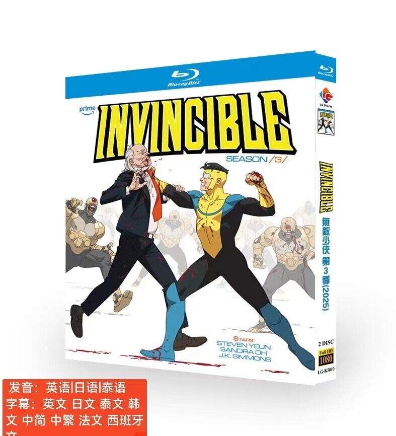 Invincible Season 3‎ (2025): 2-Disc All RegionPlay 1080P Seal Box NEW Blu-ray