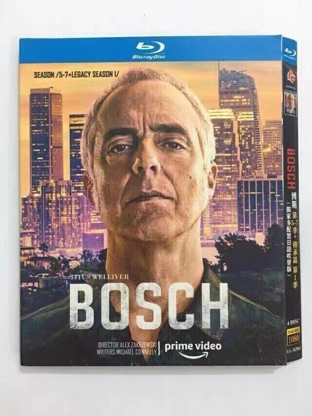 Bosch: Season 5-7 4-Disc All RegionPlay 1080P Seal Box NEW Blu-ray