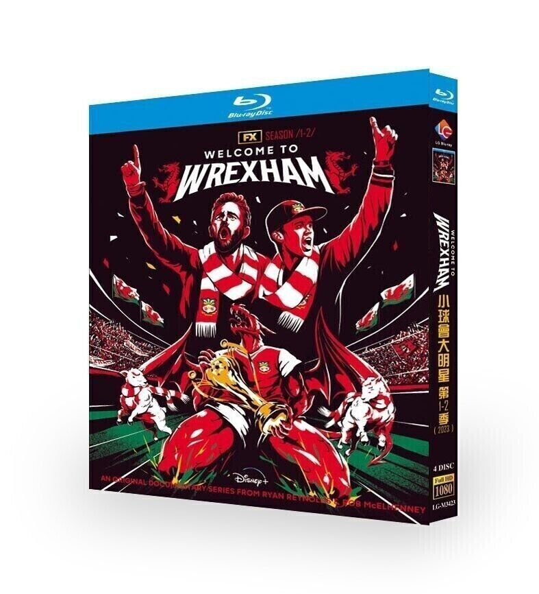 Welcome to Wrexham: Season 1-2 2023 4-Disc All RegionPlay 1080P Seal Box NEW Blu-ray