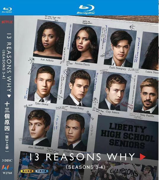 13 Reasons Why Season 3-4: 3-Disc All RegionPlay 1080P Seal Box NEW Blu-ray