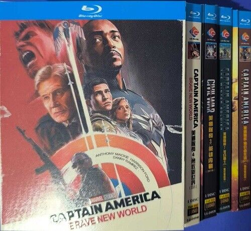 Captain America: 1-4 4-Disc All RegionPlay Seal Box NEW Blu-ray