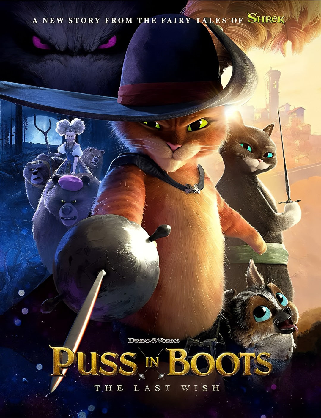 1-Disc Puss in Boots: The Last Wish (2022) 1080P for Gift Movie All RegionPlay Seal Box Blu-ray