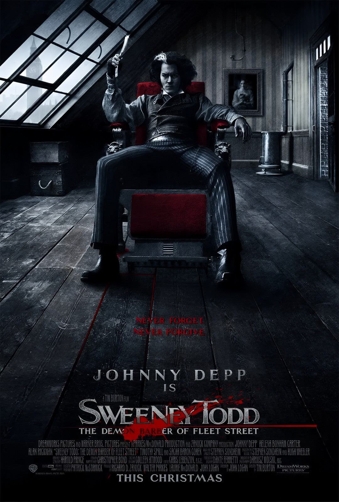 1-Disc Sweeney Todd: The Demon Barber of Fleet Street (2007) 1080P for Gift Movie All RegionPlay Seal Box Blu-ray