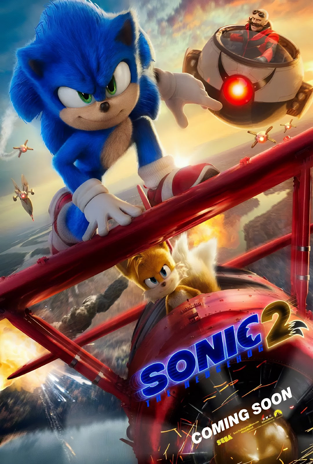 1-Disc Sonic the Hedgehog 2 (2022) 1080P for Gift Movie All RegionPlay Seal Box Blu-ray