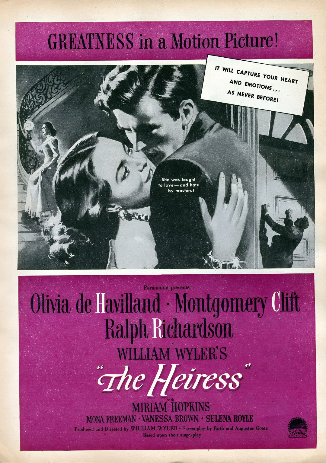 1-Disc The Heiress (1949) 1080P for Gift Movie All RegionPlay Seal Box Blu-ray
