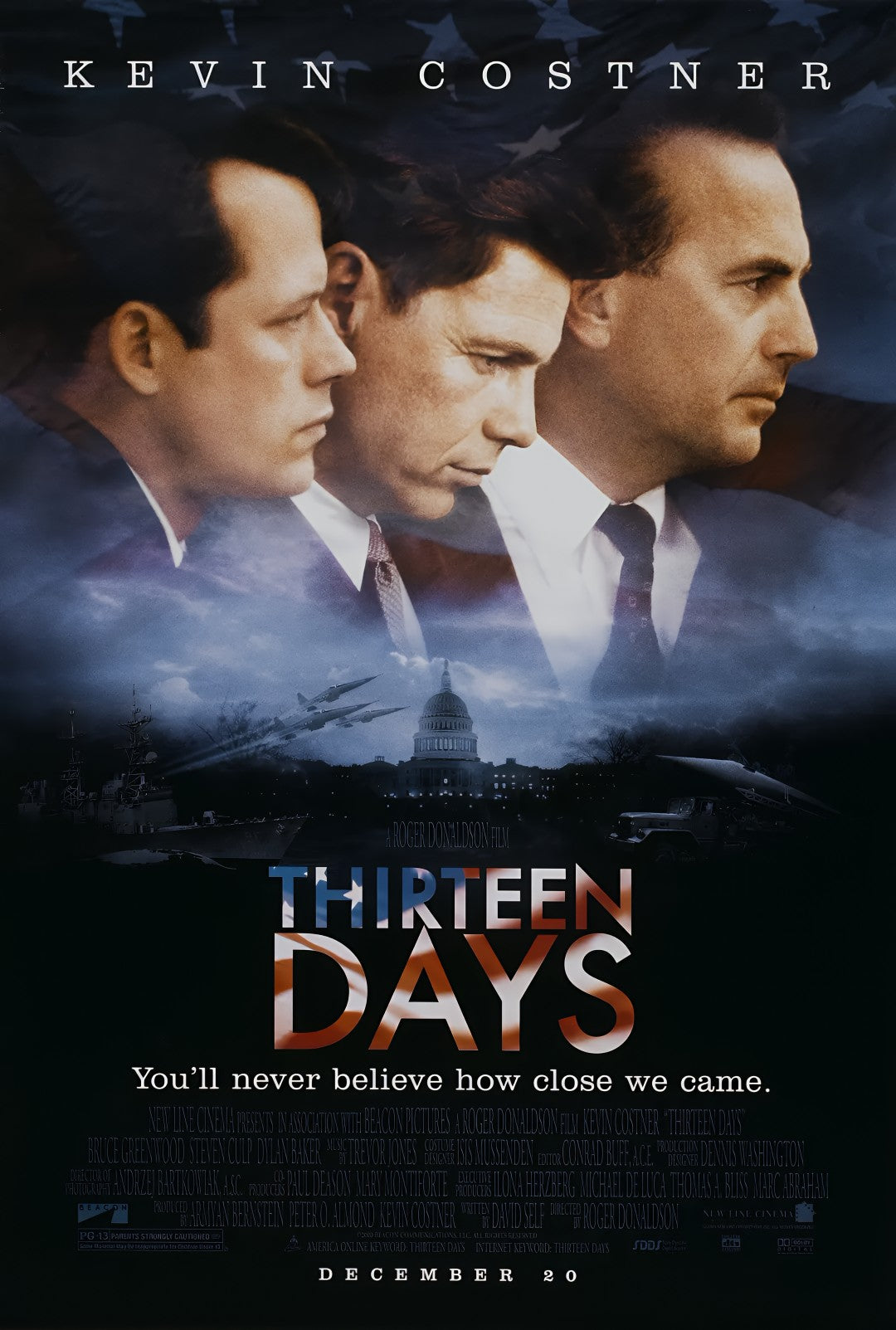 1-Disc Thirteen Days (2000) 1080P for Gift Movie All RegionPlay Seal Box Blu-ray