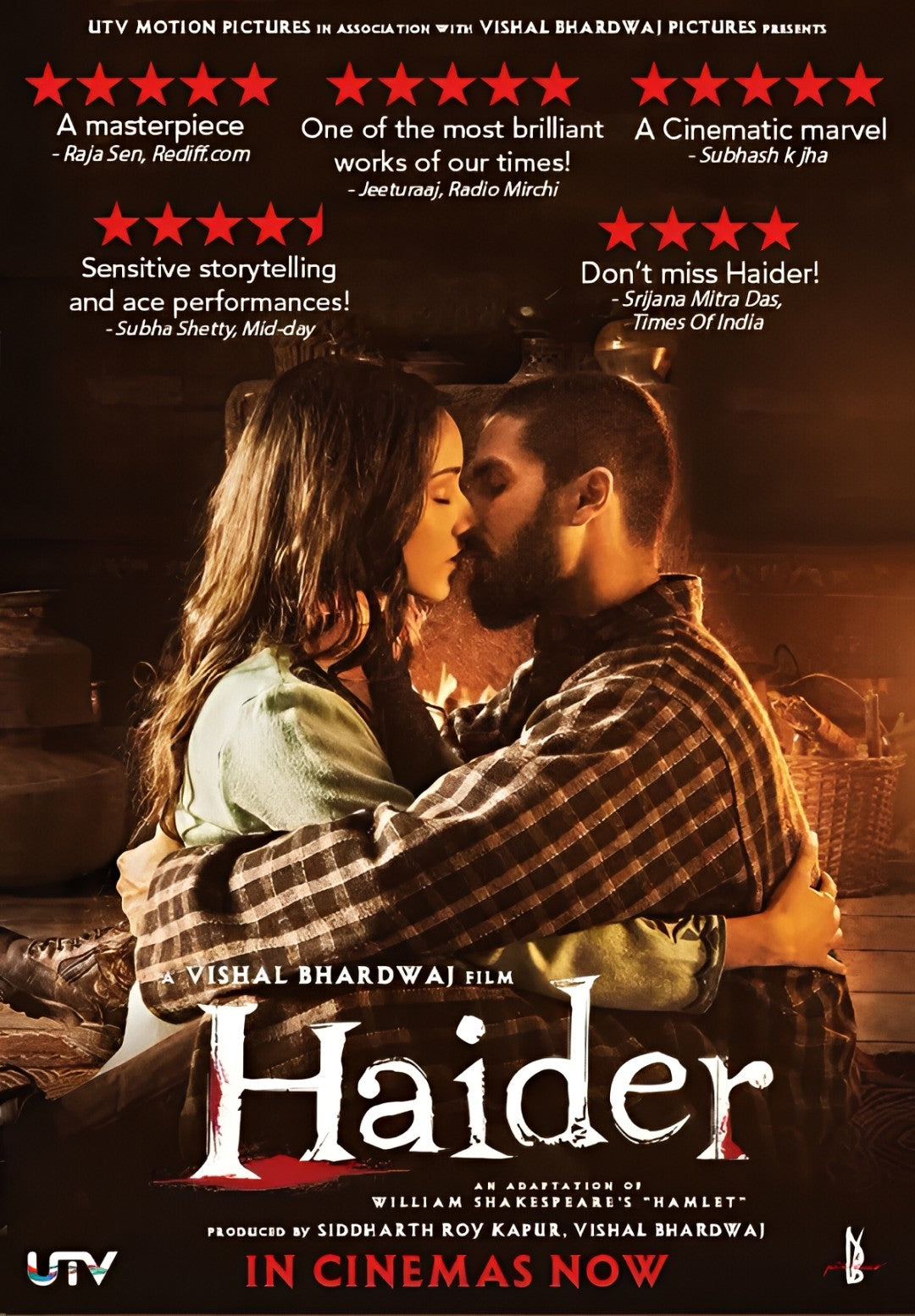 1-Disc Haider (2014) 1080P for Gift Movie All RegionPlay Seal Box Blu-ray