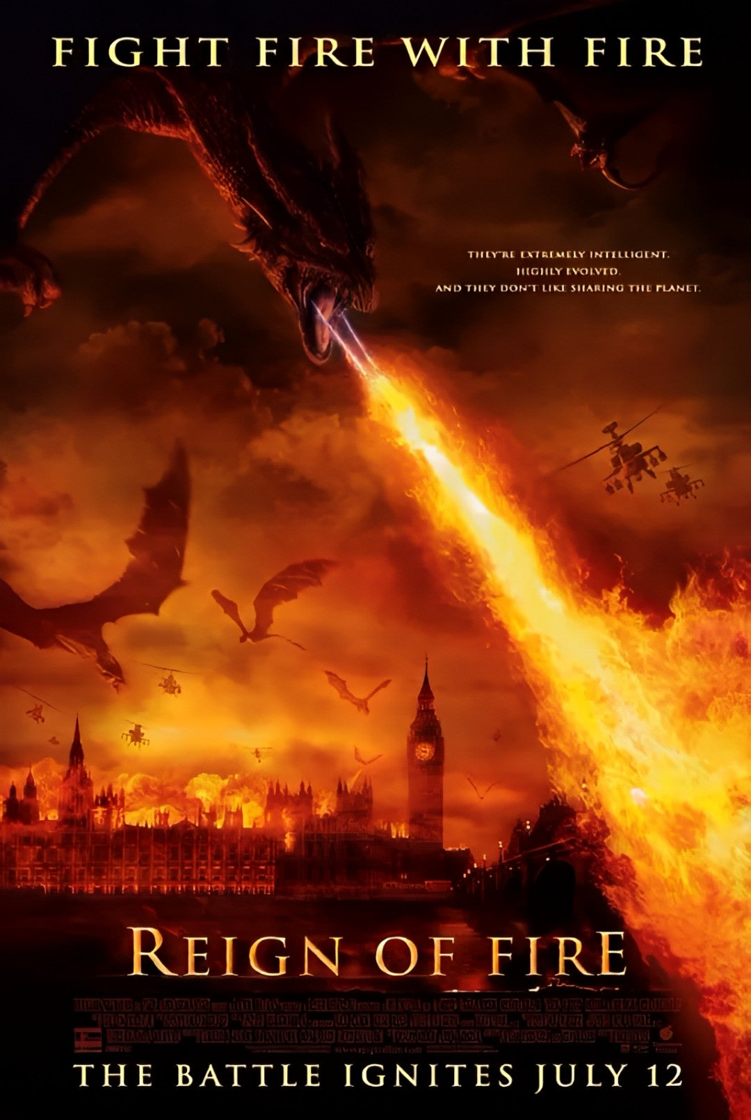 1-Disc Reign of Fire (2002) 1080P for Gift Movie All RegionPlay Seal Box Blu-ray