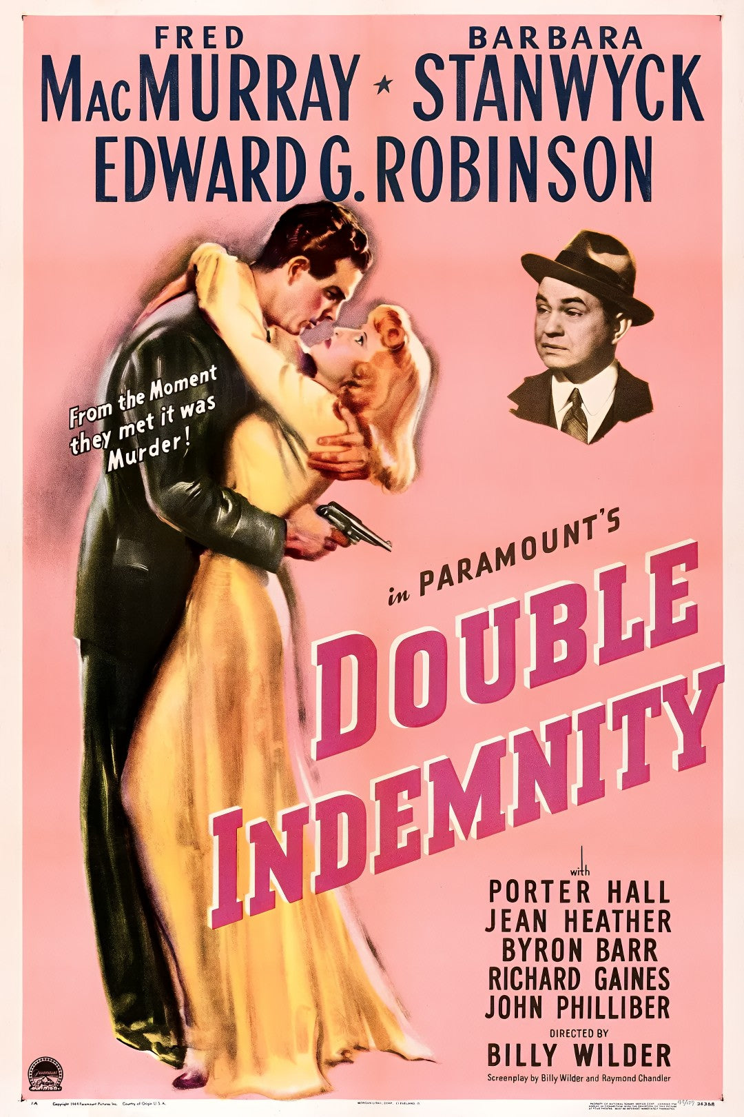 1-Disc Double Indemnity (1944) 1080P for Gift Movie All RegionPlay Seal Box Blu-ray