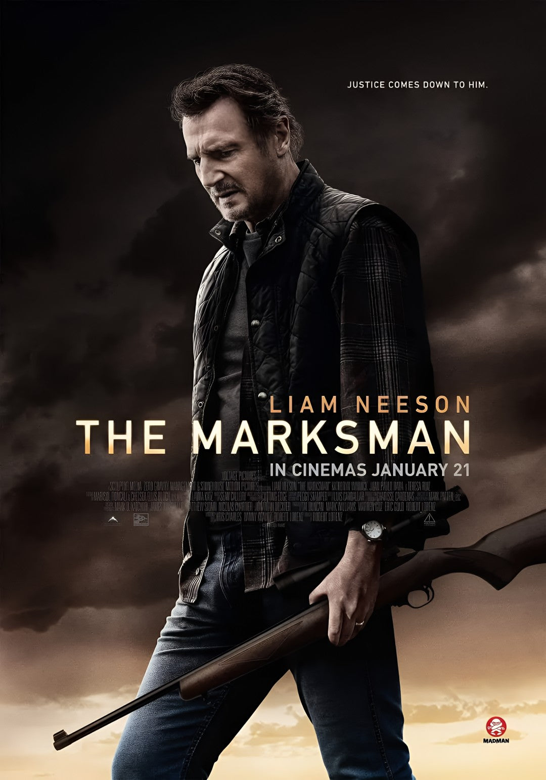 1-Disc The Marksman (2021) 1080P for Gift Movie All RegionPlay Seal Box Blu-ray