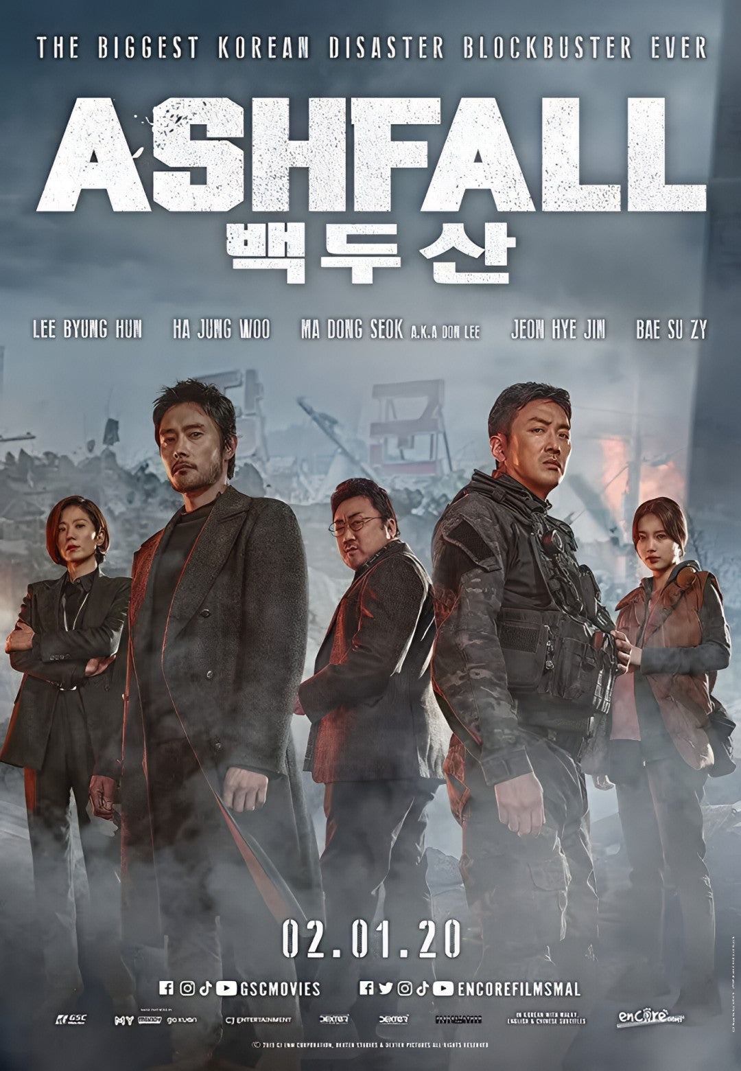 1-Disc Ashfall (2019) 1080P for Gift Movie All RegionPlay Seal Box Blu-ray