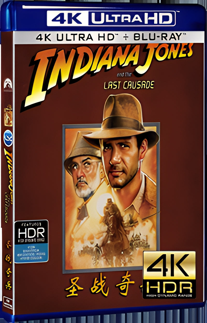 1989 Indiana Jones and the Last Crusade Ultra HD 4K for Gift 1-Disc All RegionPlay Seal Box Blu-ray