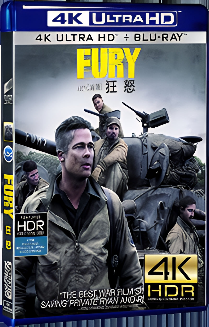 2014 Fury(2014) Ultra HD 4K for Gift 1-Disc All RegionPlay Seal Box Blu-ray