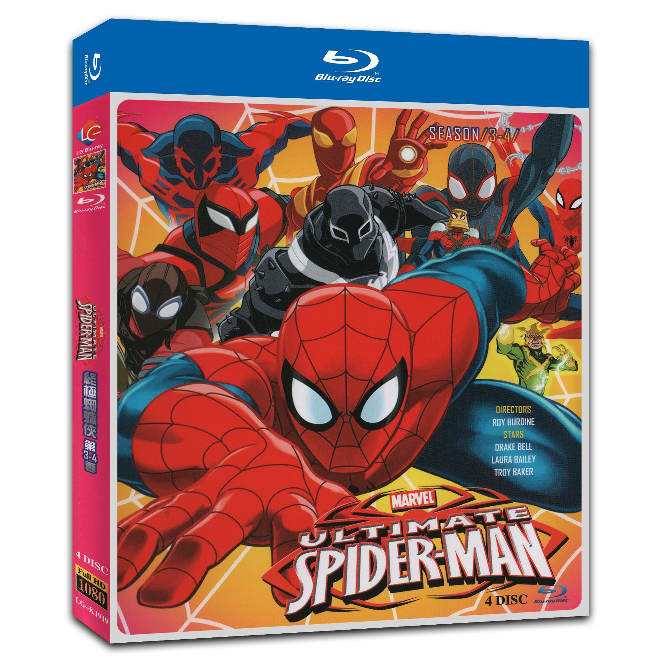 Ultimate Spider-Man Season 3+4 4-Disc Movie Box Set for Gift Collection Blu-ray