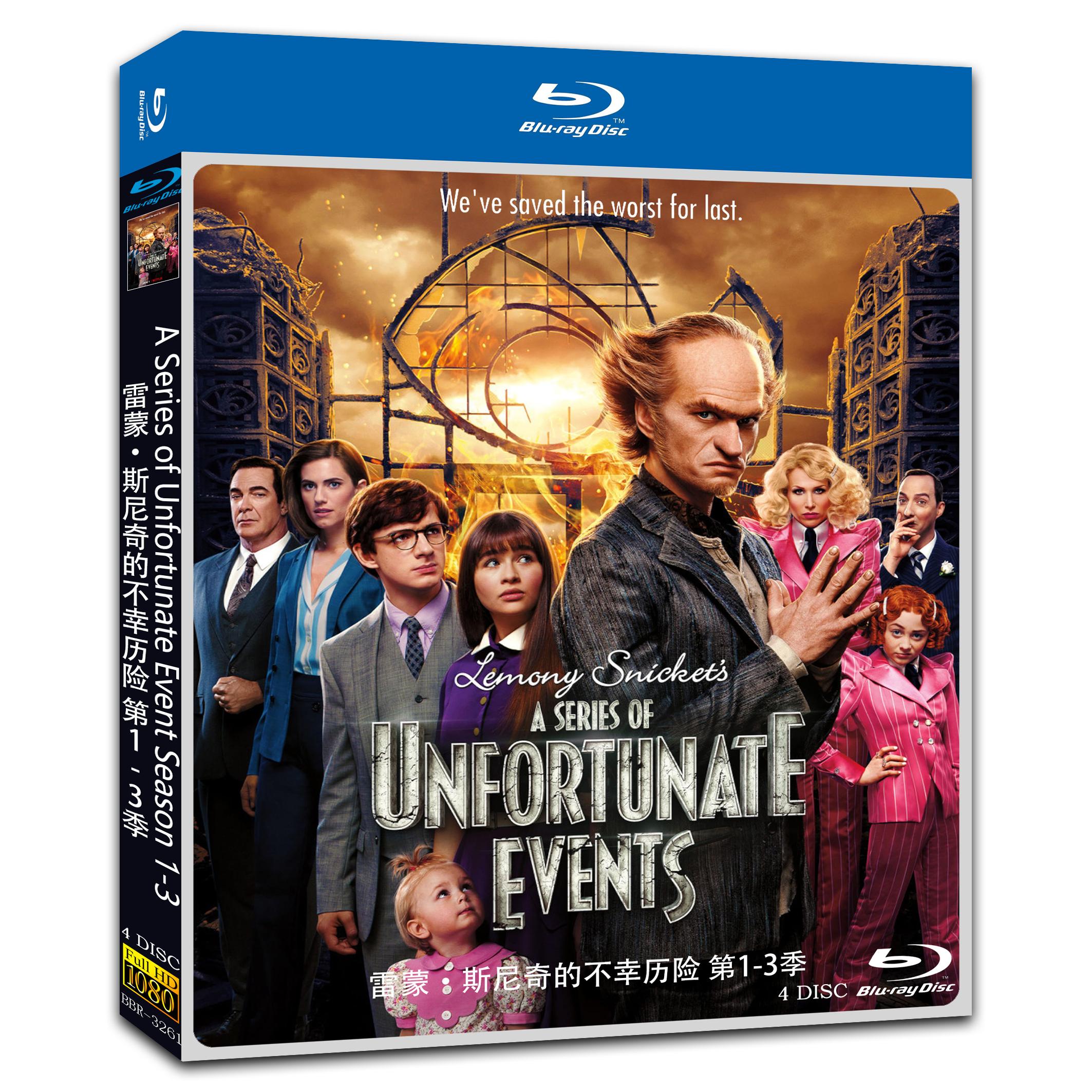 A Series of Unfortunate Event Season 1-3‎ 4-Disc Movie Box Set for Gift Collection Blu-ray