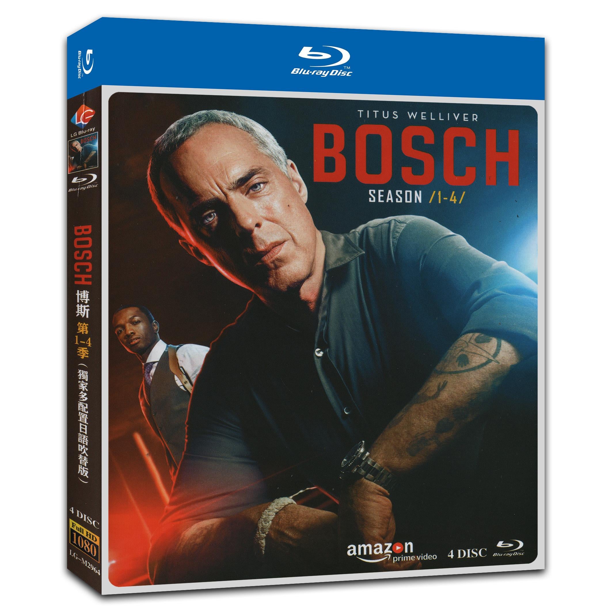 Bosch Season 1-4 4-Disc Movie Box Set for Gift Collection Blu-ray