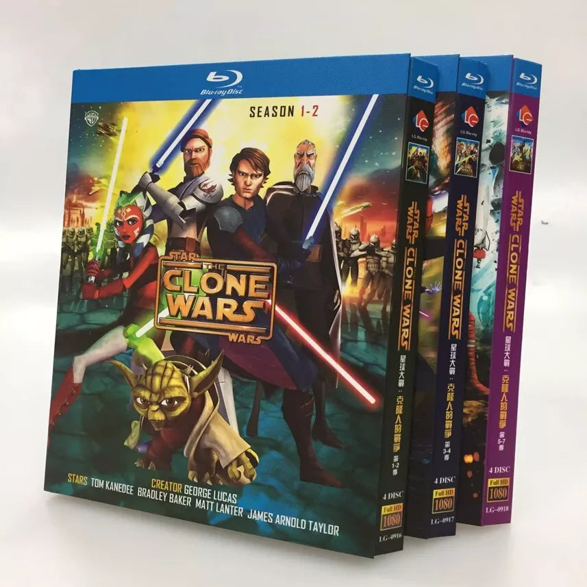 Star Wars: The Clone Wars Season 1-7 12-Disc Movie Box Set for Gift Collection Blu-ray