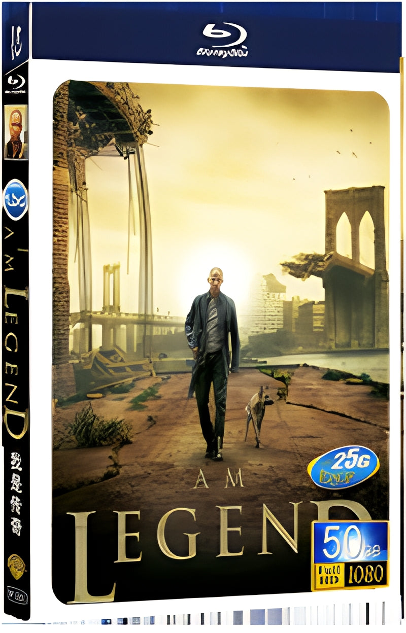 2007 I.Am.Legend.2007.威尔史密斯科幻动作 1080P for Gift 1-Disc All RegionPlay Seal Box Blu-ray