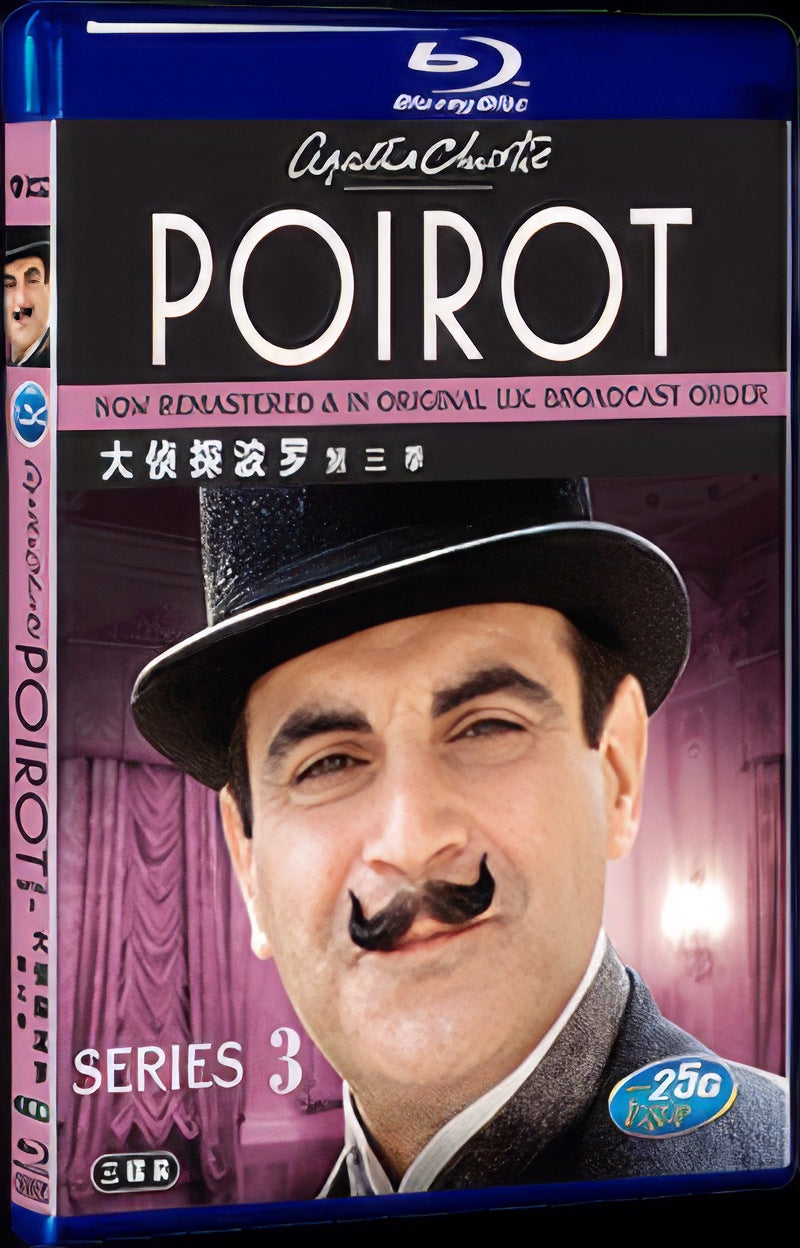 1991 Agatha Christie's Poirot Season 3 Movie 3-Disc Box Set for Gift Collection Blu-ray
