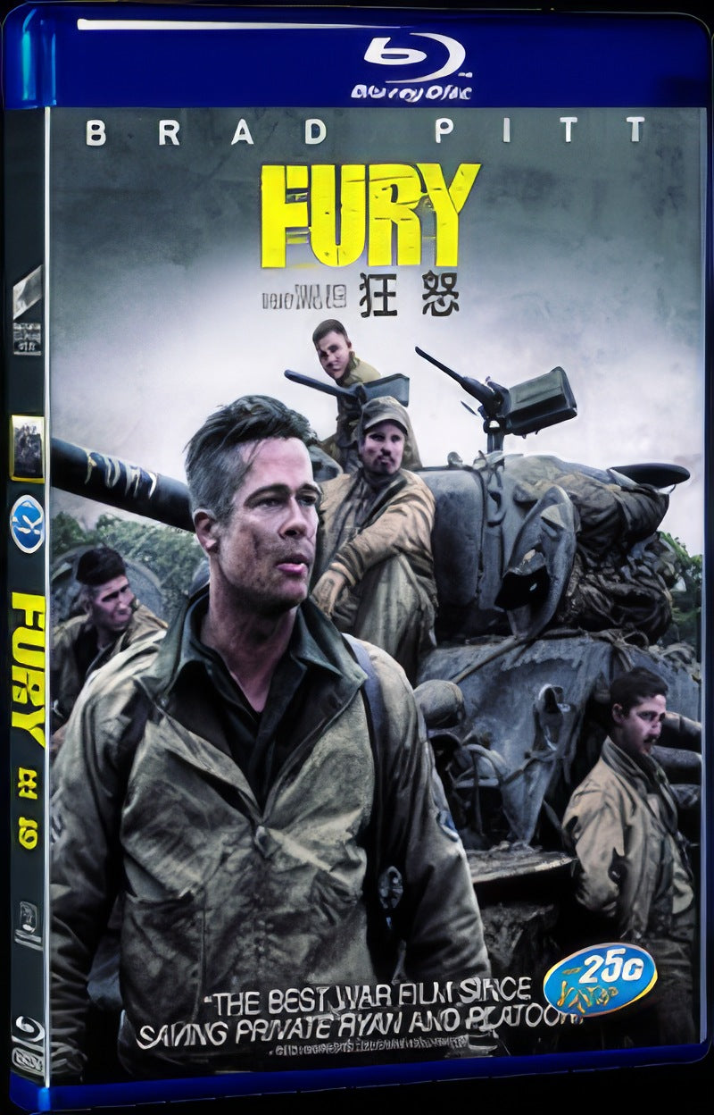 Fury (2014) Movie 1-Disc Box Set for Gift Collection Blu-ray