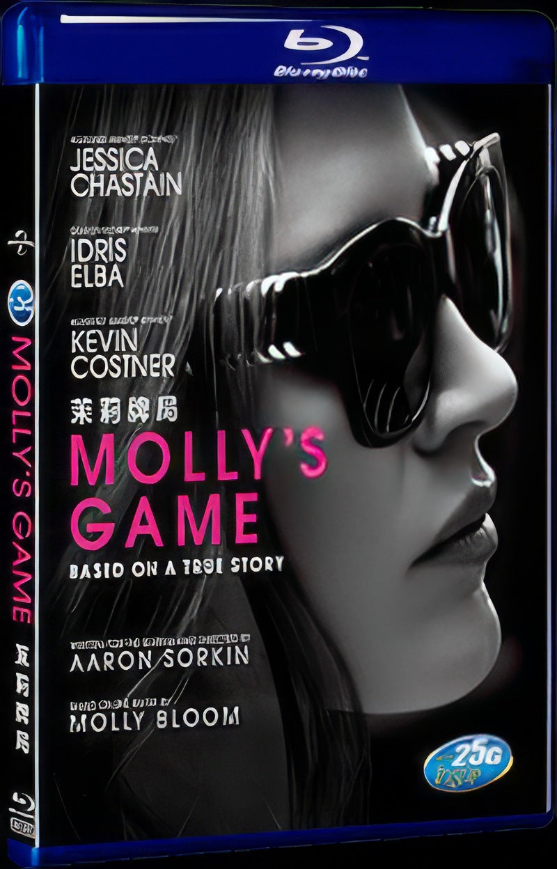 Mollys Game (2017) Movie 1-Disc Box Set for Gift Collection Blu-ray