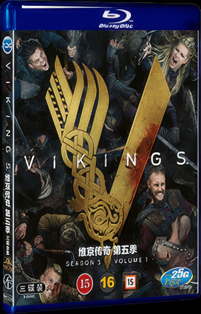 Vikings Season 5 (2017) Movie 3-Disc Box Set for Gift Collection Blu-ray