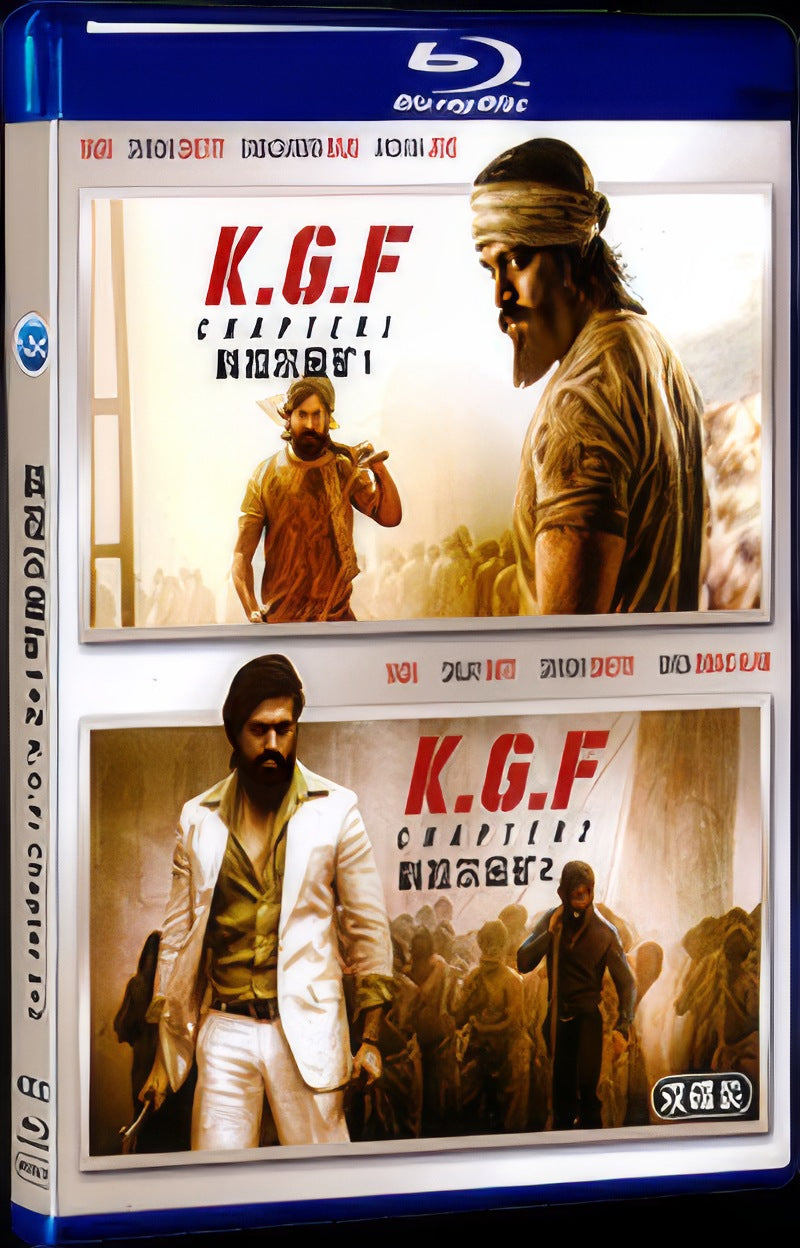 K.G.F: Chapter 1 (2018)+K.G.F: Chapter 2 (2022) Movie 2-Disc Box Set for Gift Collection Blu-ray